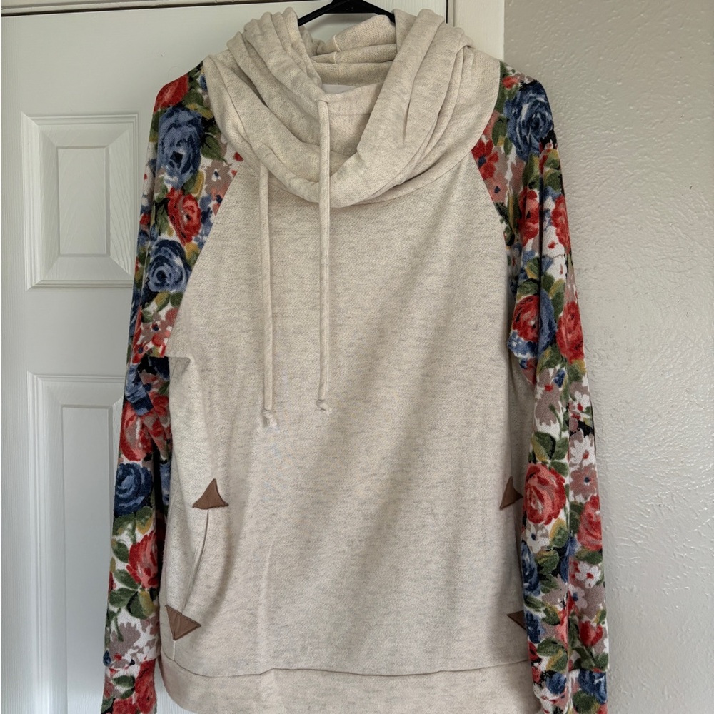 Floral Sleeve Hoodie